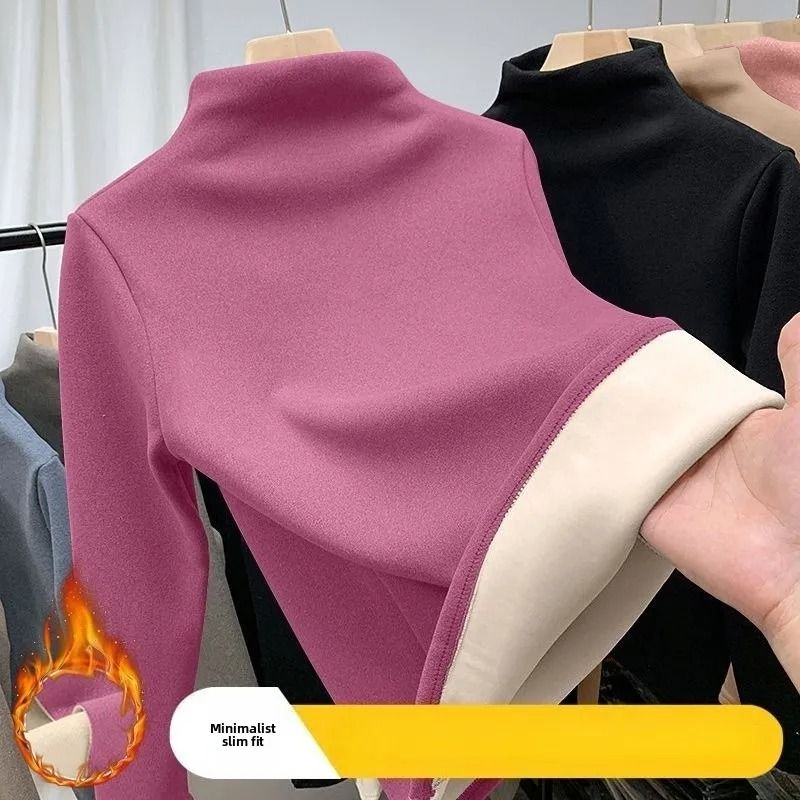 Thermal Long Sleeve Top for Women with Half High Collar