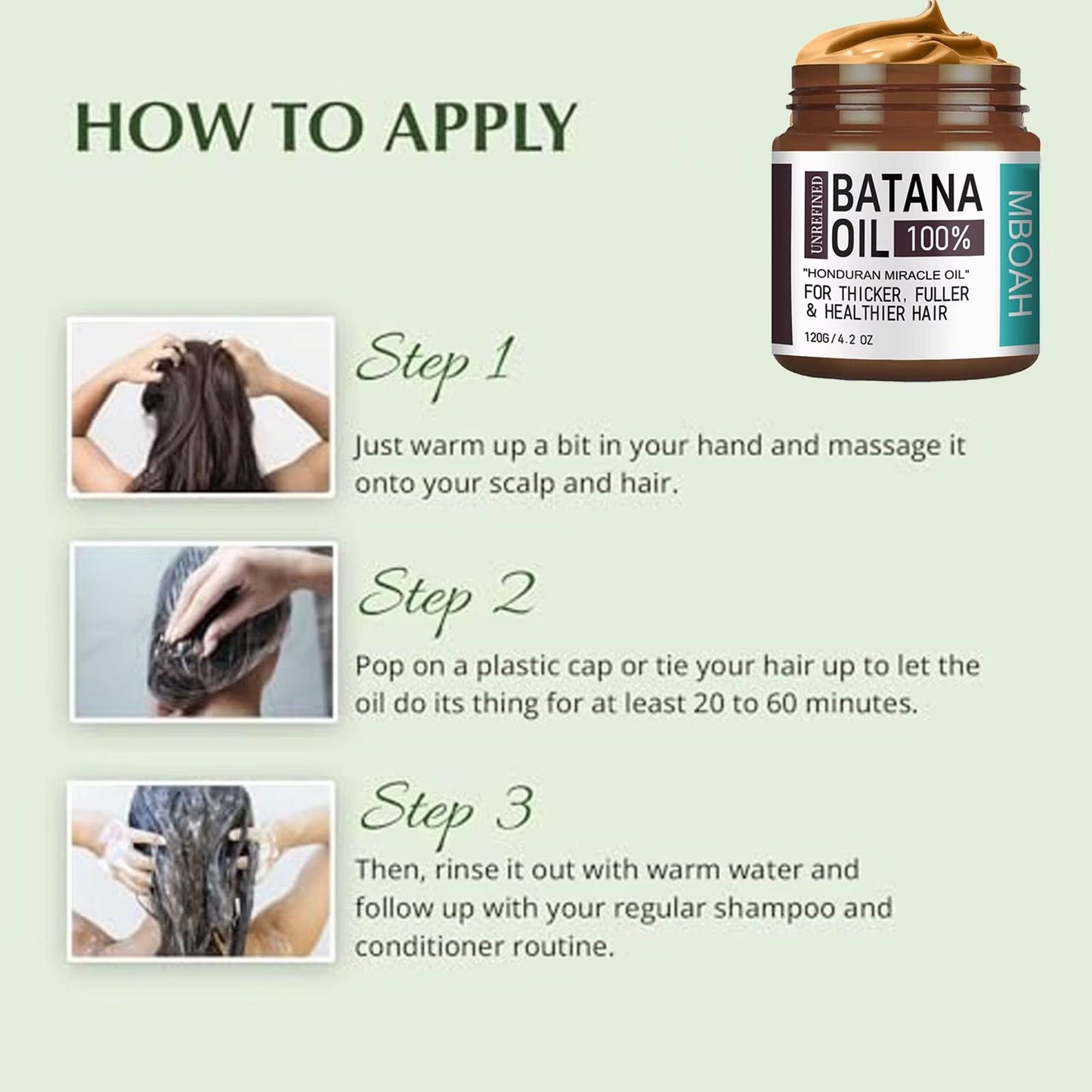 100% Batana Hair Oil – Thicker, Fuller, Healthier Hair & Silky Hair Nutrition for Hairs