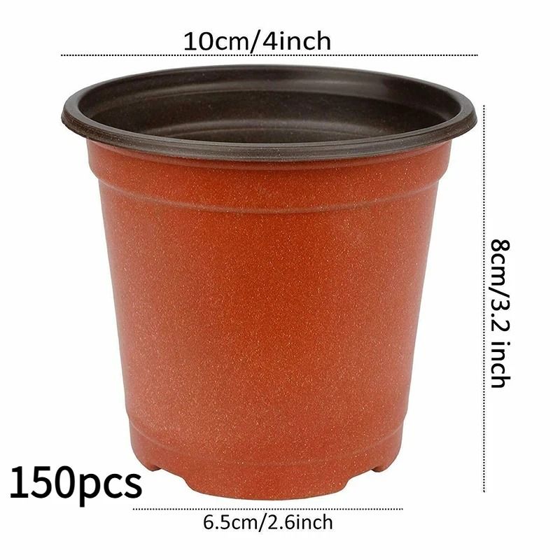 Flexible Plastic Nursery Pots 75 Pack for Seedlings Succulents and Transplants