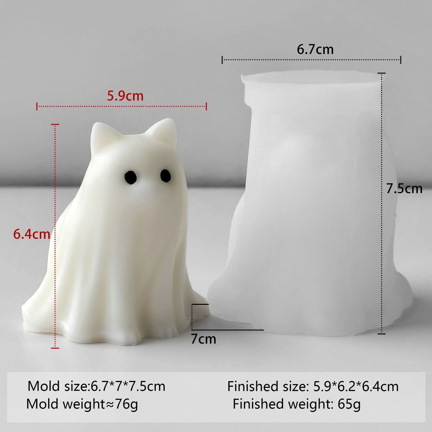 Halloween Ghost Candle Silicone Mold for Wax and Resin DIY Crafts