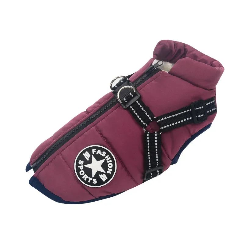 Waterproof Big Dog Coat, Large Pet Dog Jacket With Harness, Winter Warm Clothes For Labrador & French Bulldog