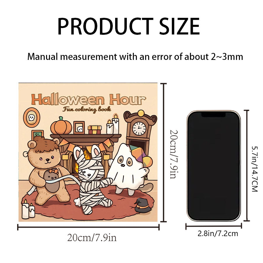 Halloween Coloring Book for Adults, Relaxation Doodles with Adorable Creepy Creatures, Educational Fun for Teens