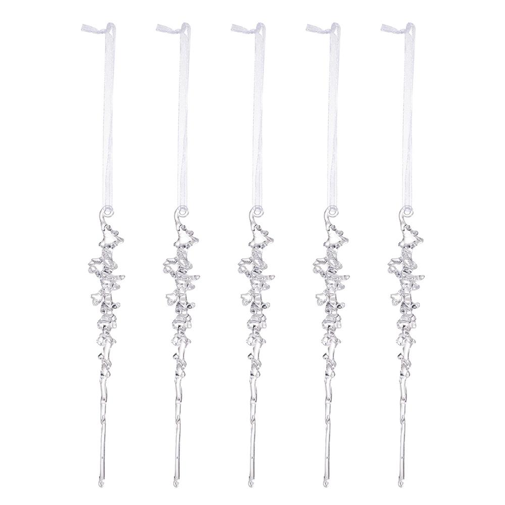 Christmas Decorative Pendants, Acrylic Threaded Ice Cone, Arrangement Cone And Bar Set, Simulated Ice Bars