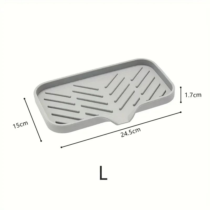 Silicone Faucet Mat Kitchen Sink Tray Soap Dispenser Sponge Drain Pad Countertop Storage
