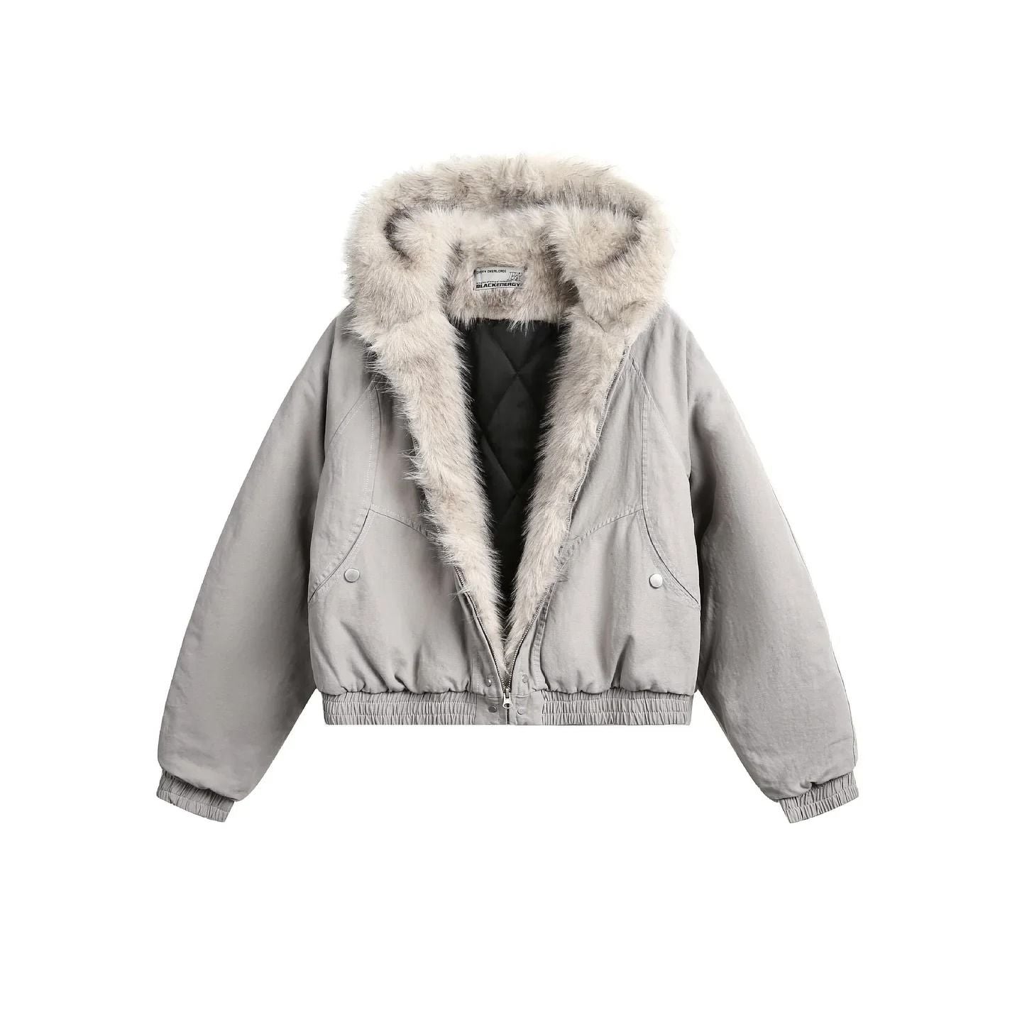 Unisex Retro Plush Winter Jacket with Fur Collar