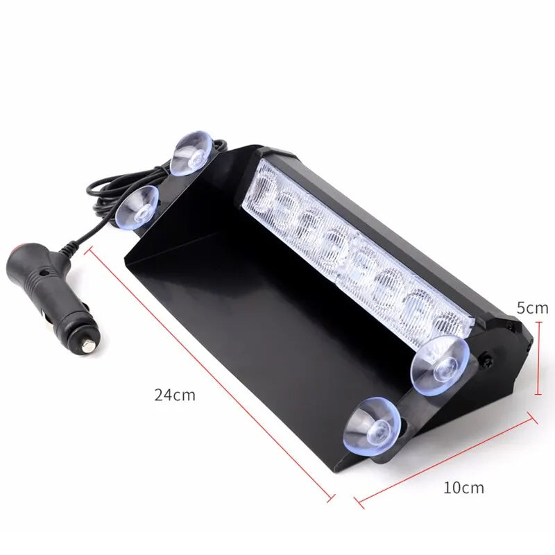 LED Car Emergency Strobe Light, Red Blue Flashing 12V, Universal Police Truck Grill Beacon