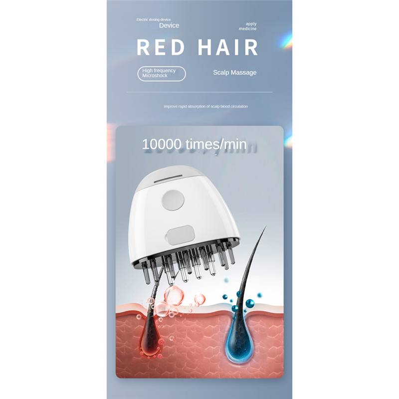 Vibrating Scalp, Comb For Hair Growth, Applicator Liquid, Serum Oil, Nourish Mini Scalp Medicine, Comb White 1Set