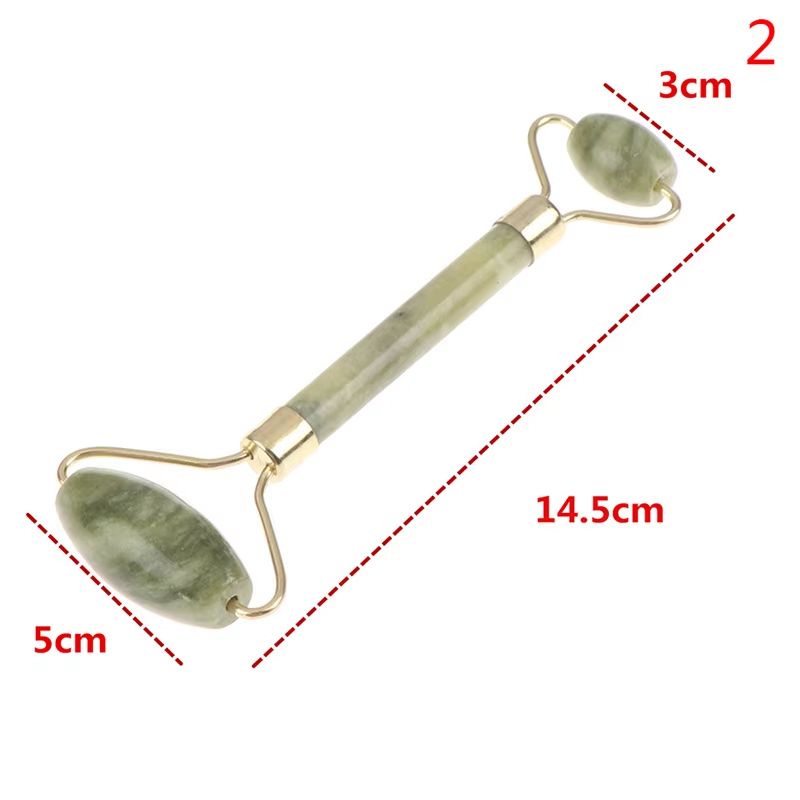 Natural Rose Jade Roller & Gua Sha Board Set – Facial, Eye & Body Massage Tool for Skin Lifting and Tension Relief