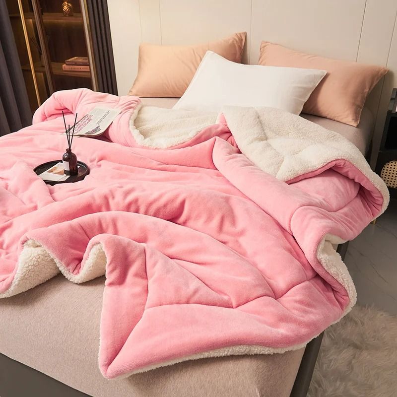 Super Soft Imitation Lambswool Blanket Autumn Winter Double Queen Blanket