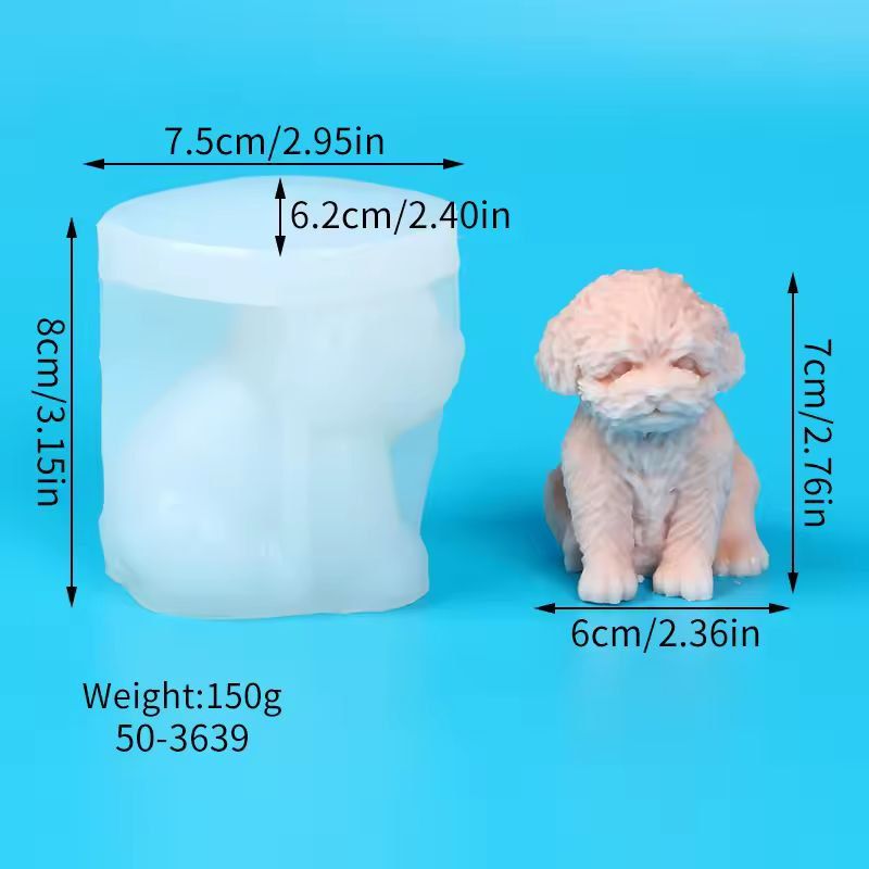 DoggieDream 3D Teddy Pet Silicone Candle & Soap Mold – DIY Animal Ornament Craft