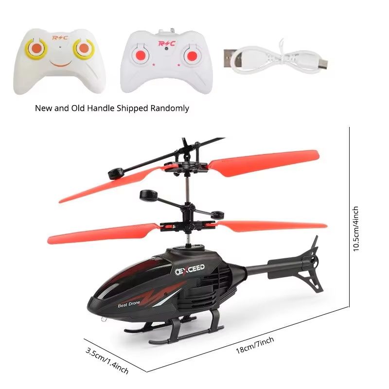 2 Channel Gesture Control RC Helicopter with LED Lights for Kids