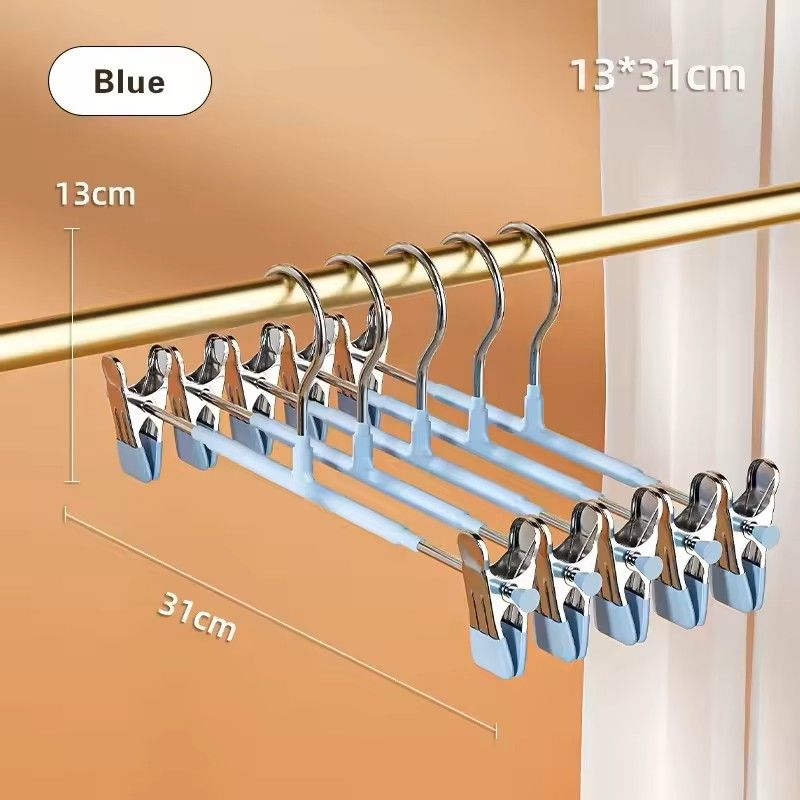 5 Pack Windproof Metal Clothes Hangers with Adjustable Clips Non Slip Pants Coat Drying Hangers for Closet and Laundry