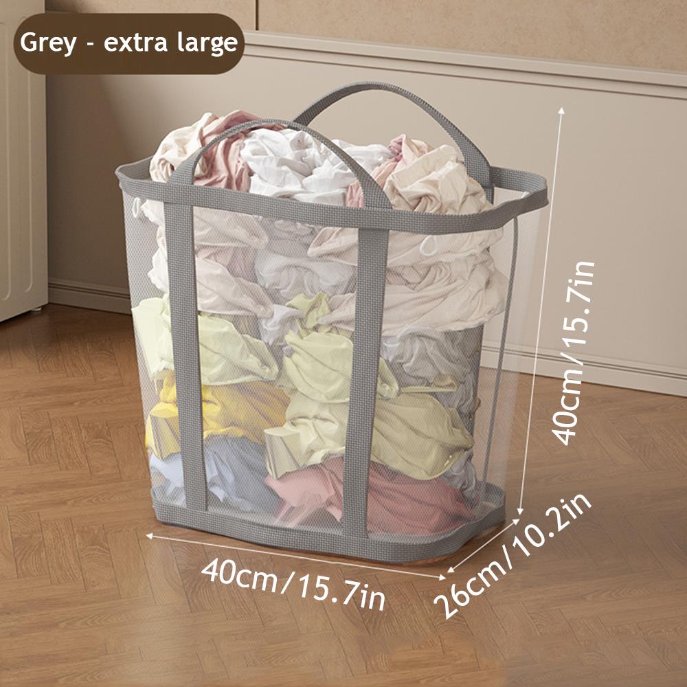 Folding Laundry Basket with Handle for Clothes, Toys Storage, and Bathroom Organization