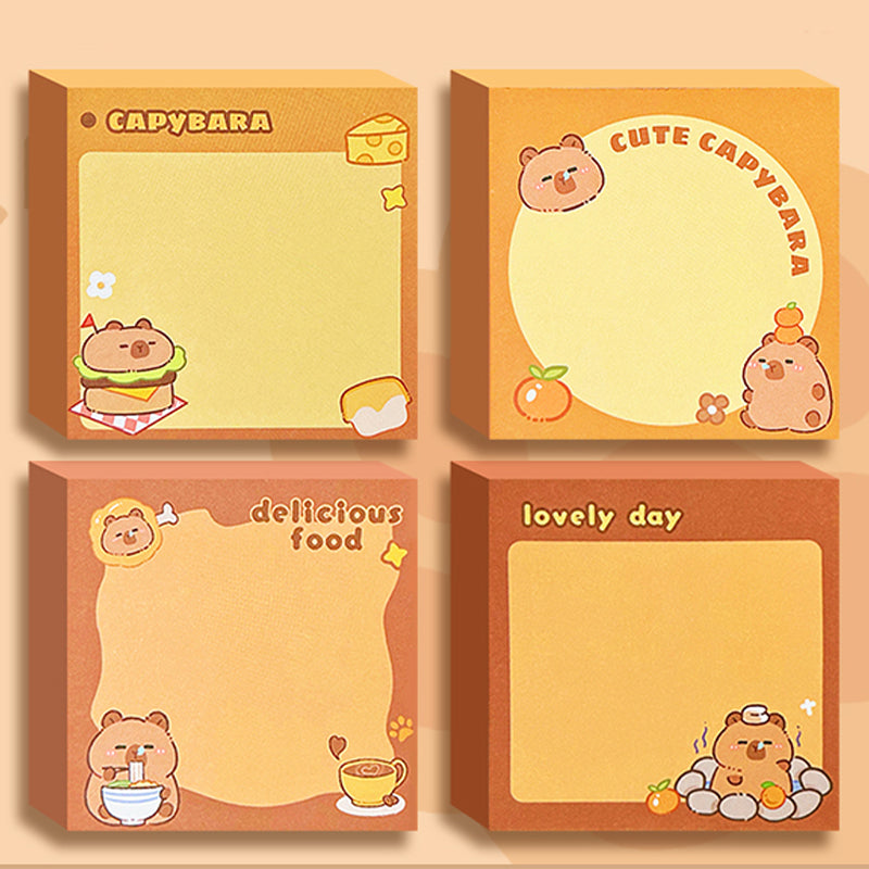 School Supplies Pad Stickers, Cute Cartoon Capybara Memo, Office Non Sticky Message Paper, Creative Hand Account Toy