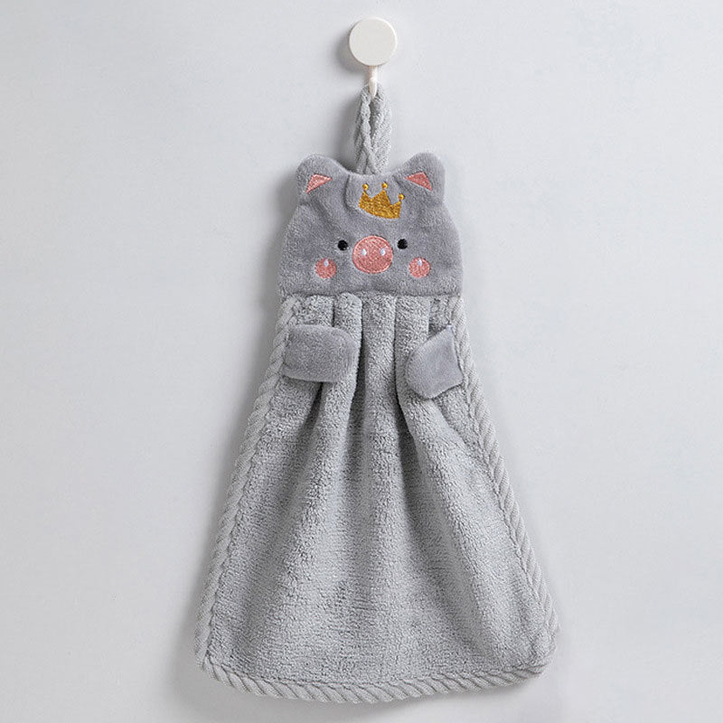 Microfiber Cute Hand Towels, Household Cute Absorbent Kitchen Towel, Bathroom Accessories, Lazy Rag Towel for Daily Use
