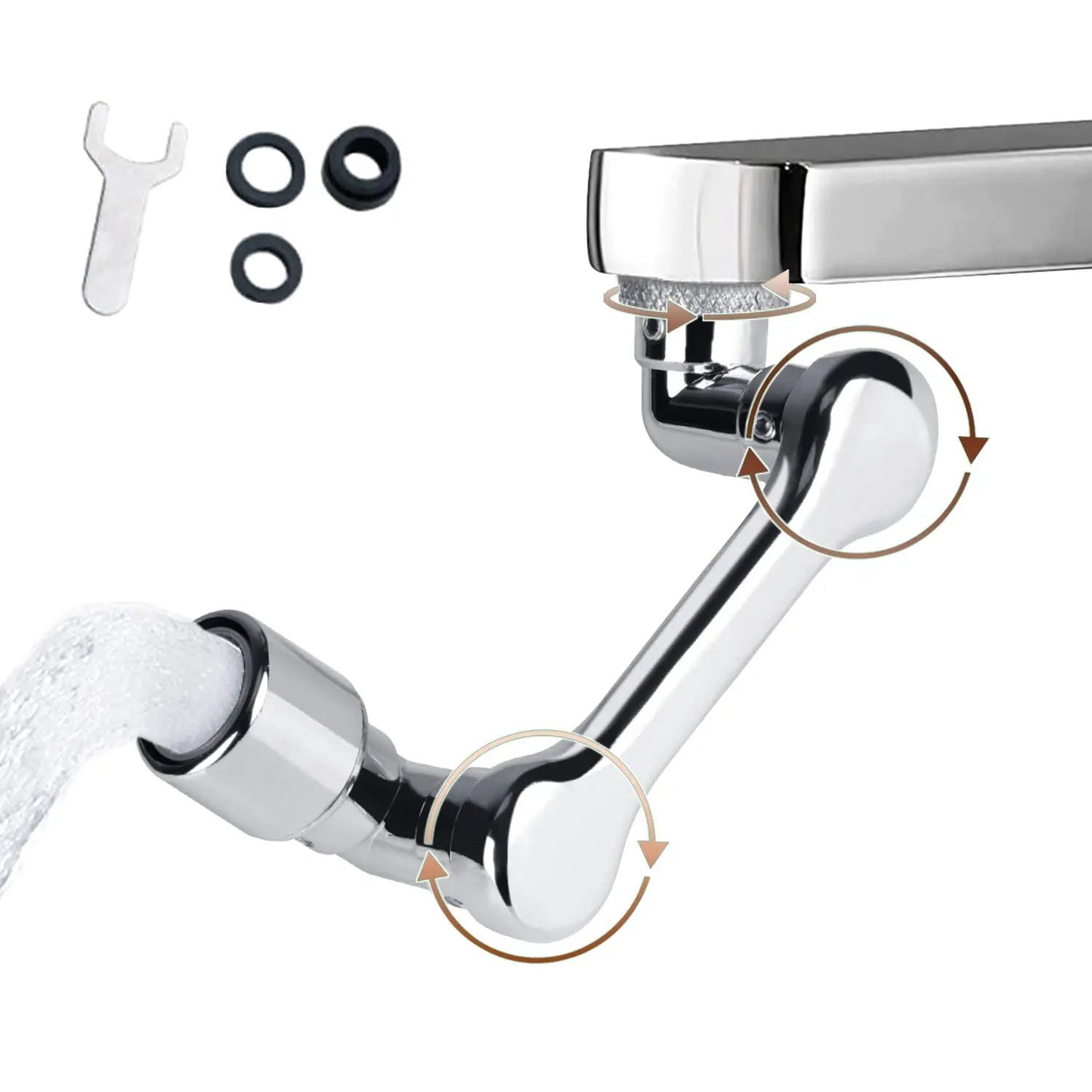 Universal Swivel Faucet Extender – 1080° Dual-Mode Rotating Sprayer for Kitchen & Bathroom