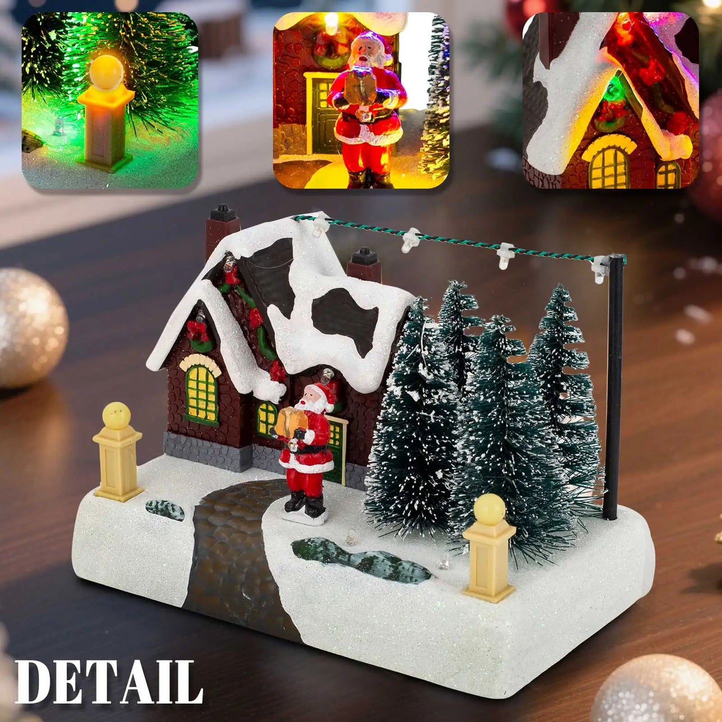 Cozy Light-Up Christmas Village House – Festive Holiday Desk & Mantel Decor