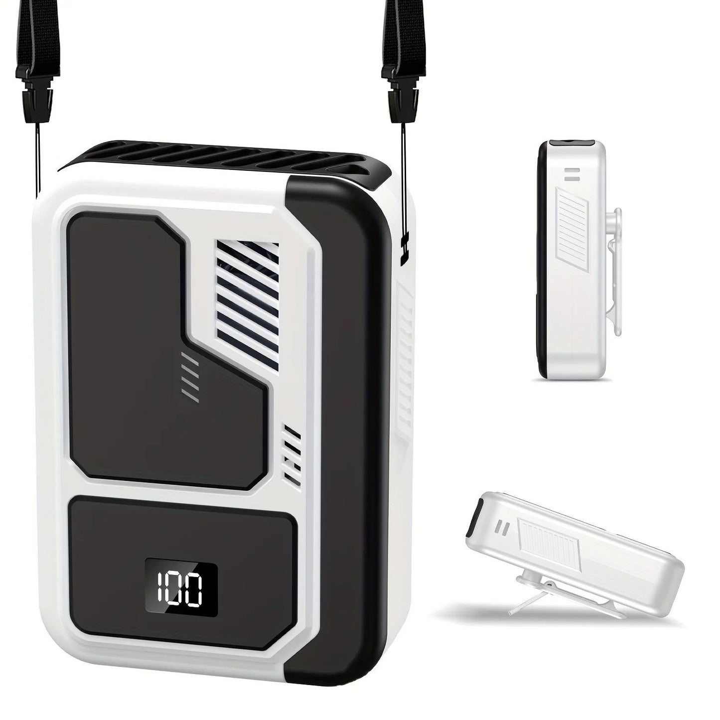 2025 Portable Neck & Waist Fan with LED Display – Rechargeable Hands-Free Cooling for Outdoor Use