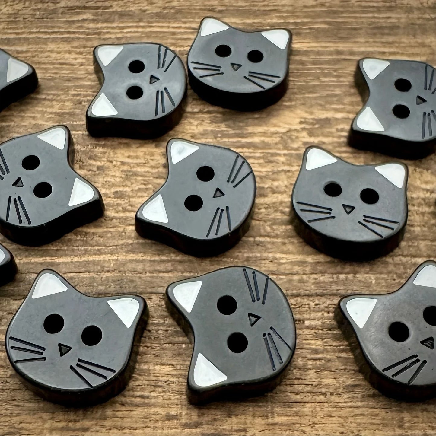 Cute Black Cat Resin Sewing Buttons Decorative Craft Fasteners Set of 10