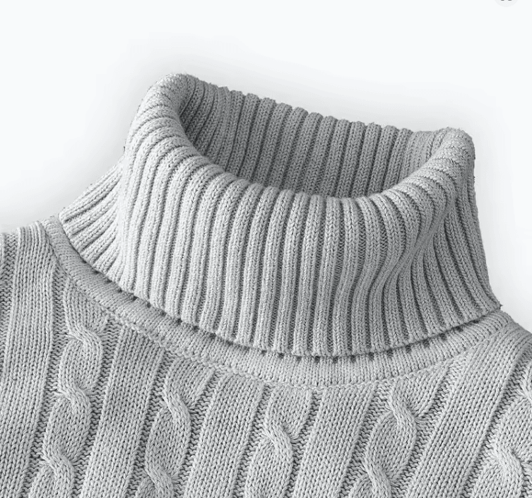 Men's Turtleneck Sweater Casual Knitted Rollneck Warm Jumper