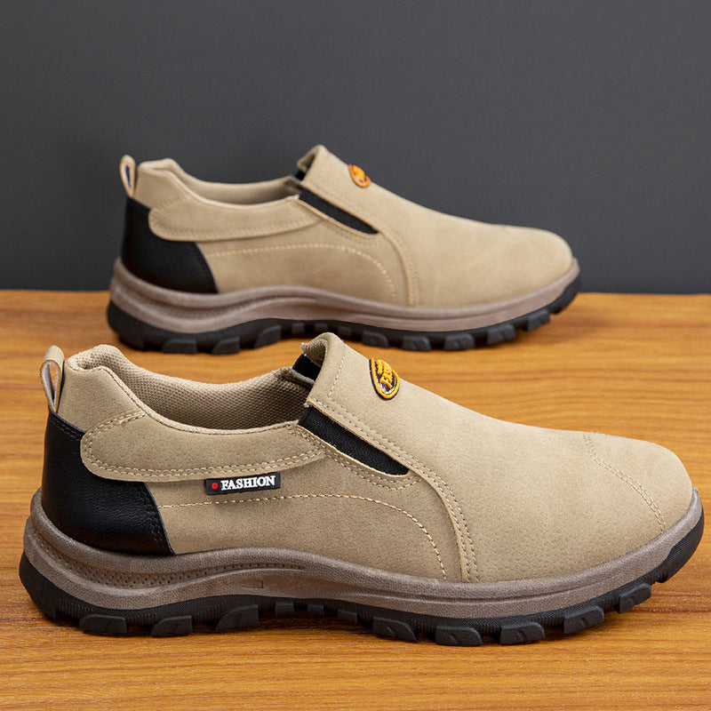 Slip-On Waterproof Hiking Shoes for Men, Casual Mountain Climbing Shoes, Wear-Resistant Spring Outdoor Sneakers
