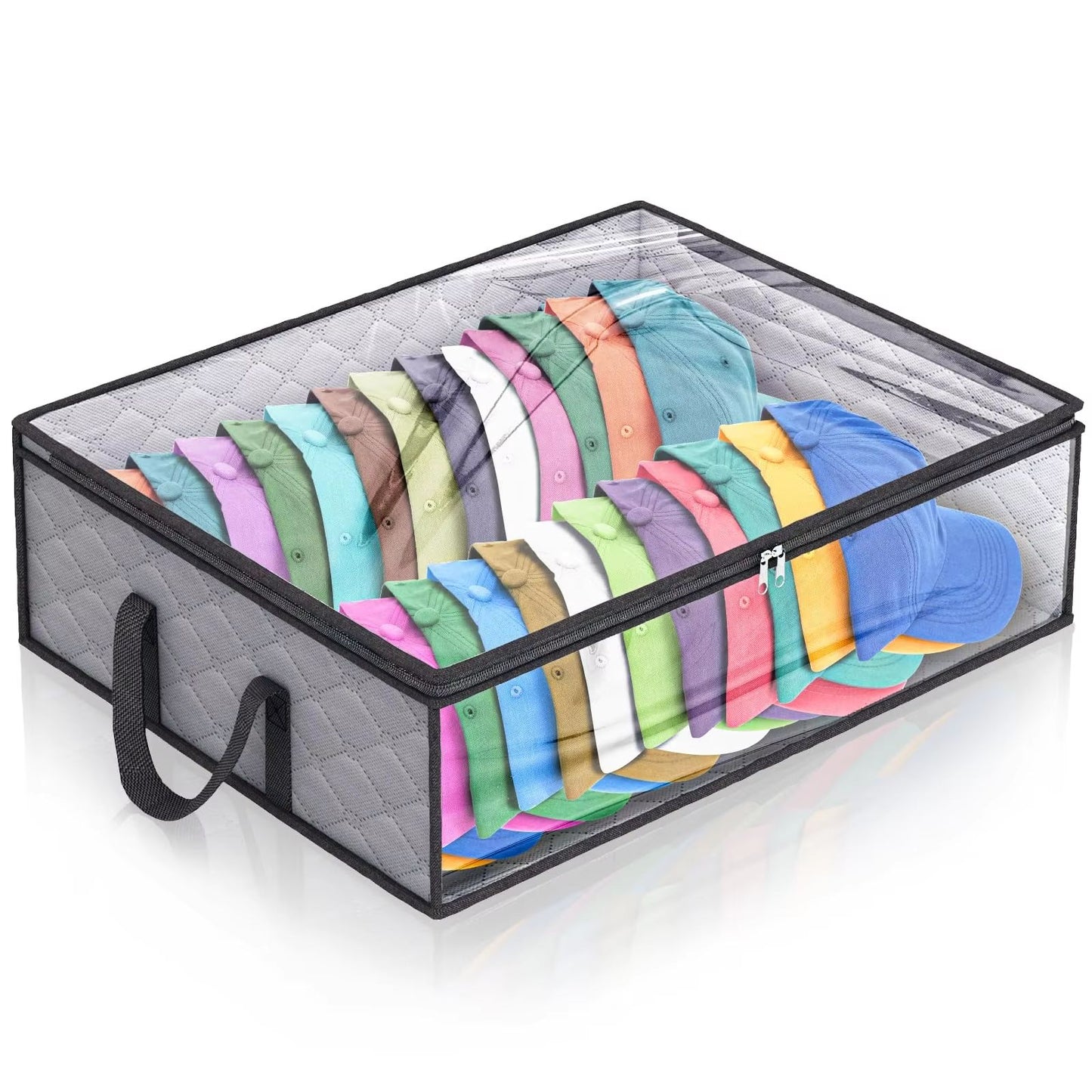 Baseball Cap Storage Organizer – Wide Foldable Hat Rack with Handles, Holds Up to 40 Hats