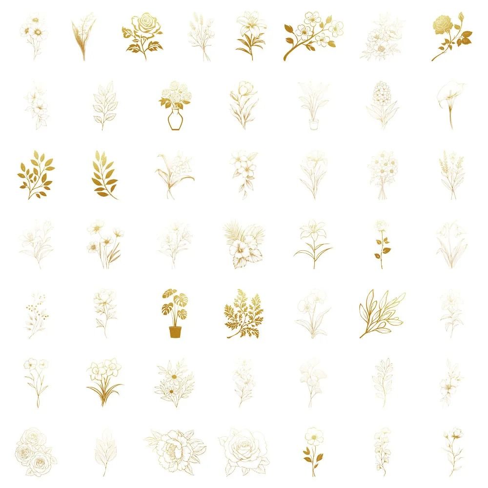 Transparent Floral Self Adhesive Stickers Set