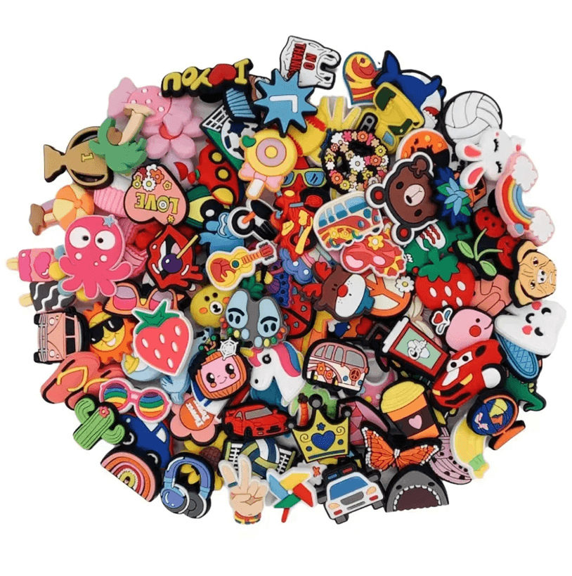 Random Mixed Shoe Charms Set PVC DIY Decorations for Sandals