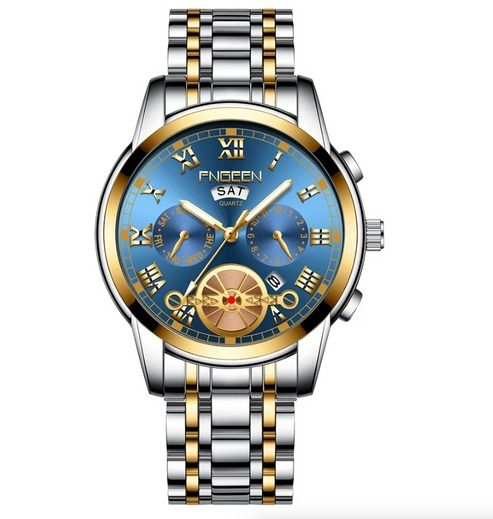 Mens Stainless Steel Watch Waterproof Quartz Classic Wristwatch