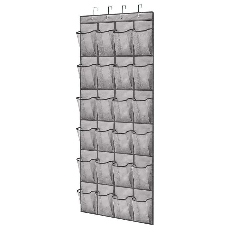 Mesh Pocket Wall Mounted Door Back Organizer for Shoe Storage Space Saver Rack
