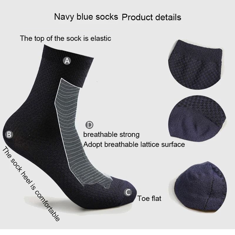 Mens Bamboo Fiber Compression Dress Socks 10 Pair Set