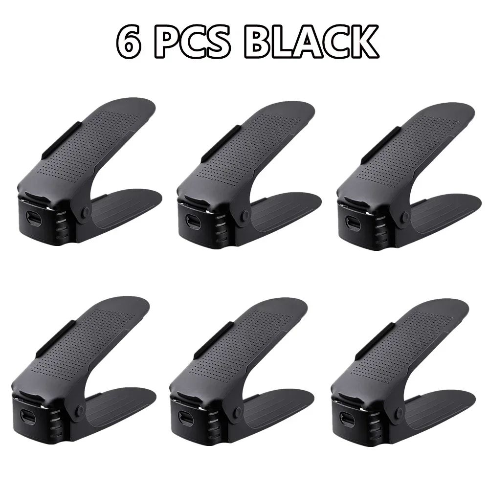 Adjustable Shoe Slots Organizer Set - Double Layer Shoe Space Saver for Closet & Cabinet