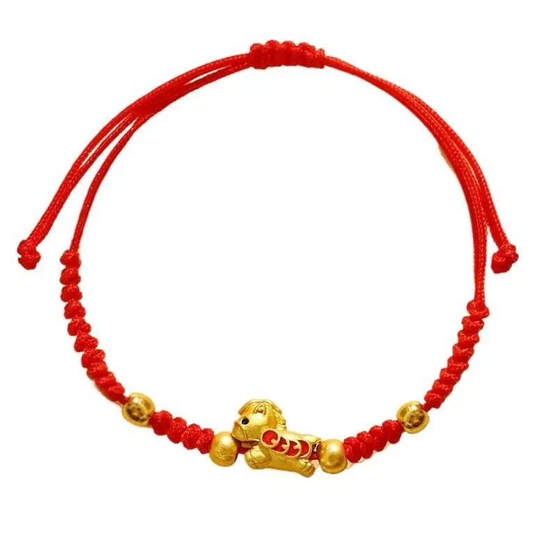 2026 Year of the Horse Red Lucky Rope Bracelet for Women - Chinese Style Beaded Charm, New Year Blessing Gift