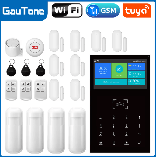 PG109 Smart Home Alarm System – 4.3 WiFi + GSM Burglar Security with Temperature Display