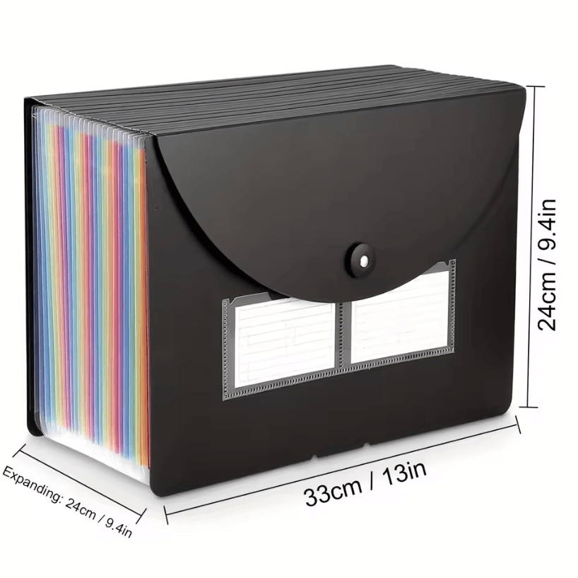 25-Pocket Expandable File Organizer Folder – Receipt Organizer Folder for Office File Storage and Document Management