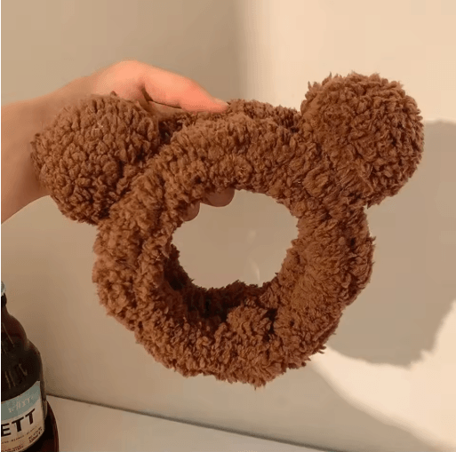 Cute Bear Plush Hair Band Anti Slip Makeup and Face Wash Headwear
