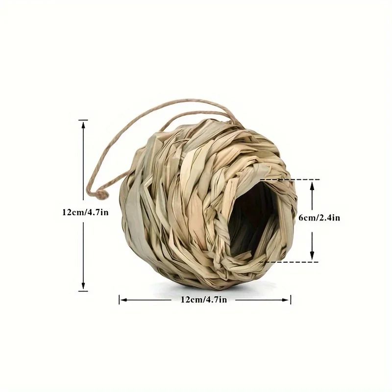 Woven Grass Hanging Bird Nest House for Parrots & Small Birds
