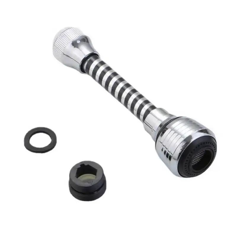 Splash-Proof Kitchen Faucet Aerator with Soft Foaming Spray | Pressurized Water Saver Nozzle, Long Threaded Adapter PVC