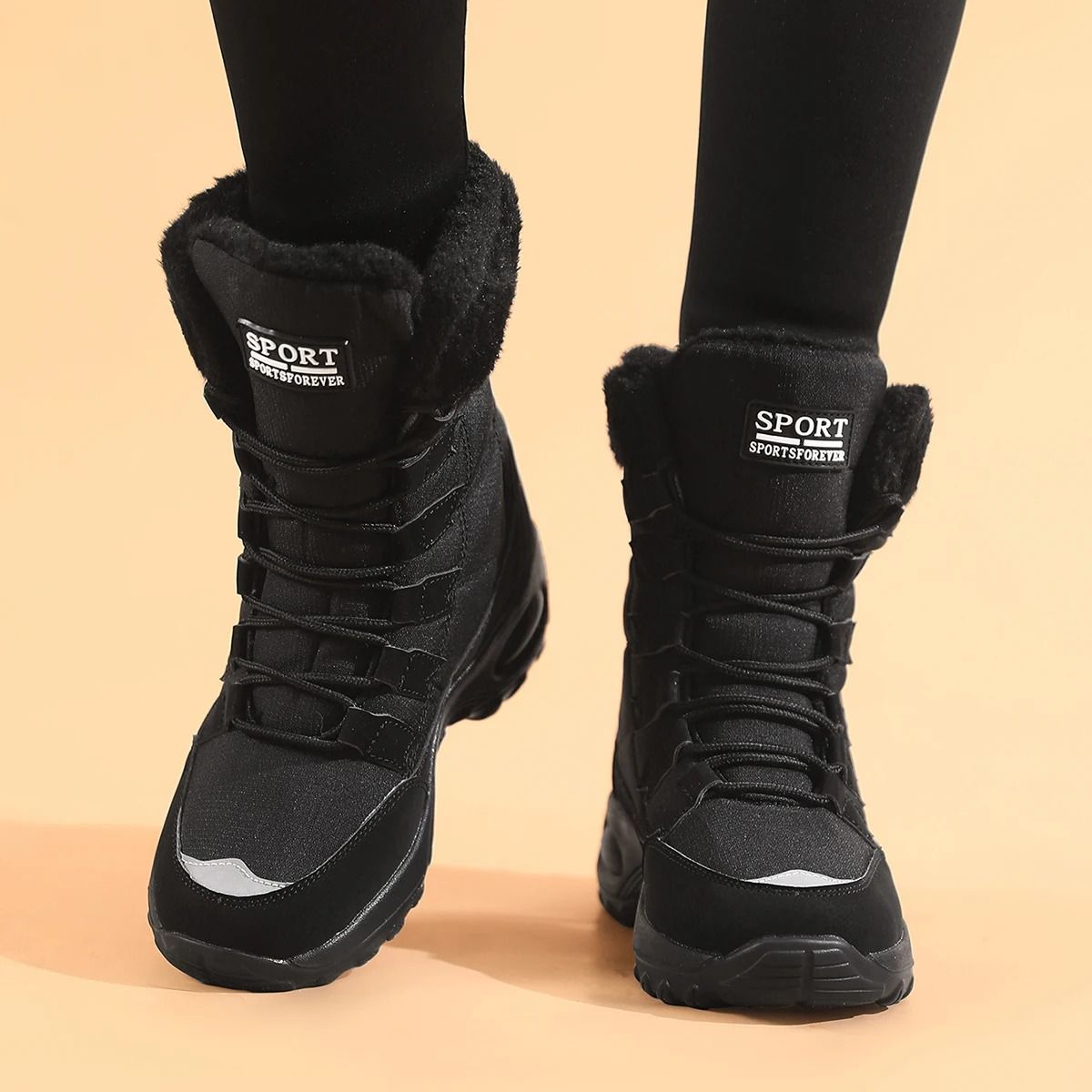 Womens High-Performance Thermal Snow Boots – Waterproof Mid-Calf Hiking & Winter Boots