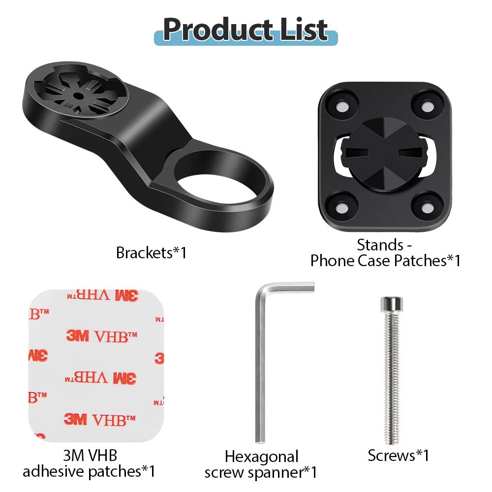 Universal Center Bicycle Phone Holder Handlebar Mount for Cycling and Bike Computers