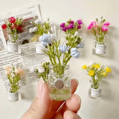 8PCS Mini Vase Magnets Set – Cute 3D Refrigerator Magnets for Kitchen Fridge Decor