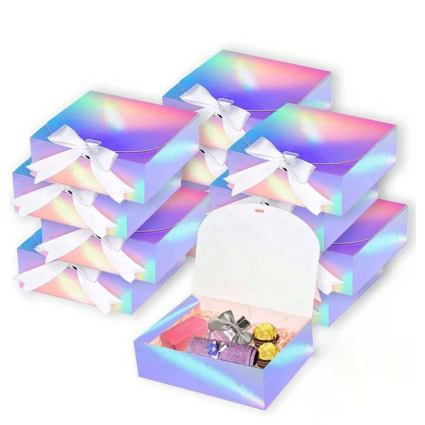 Elegant Butterfly Ribbon Gift Boxes – High-Performance Cosmetic & Jewelry Packaging with Gold/Silver Edging (10pcs)