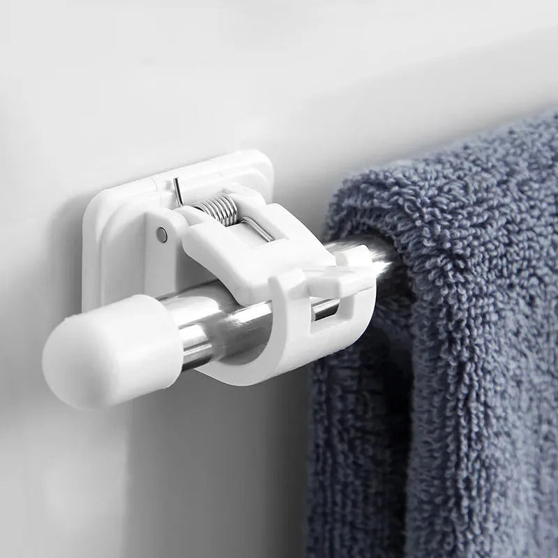 Adjustable Curtain Rod Clips - Self-Adhesive Wall Bracket Holder for Easy, Nail-Free Installation