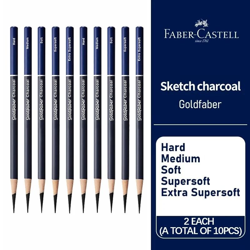 Faber Castell Goldfaber Charcoal Pencils Set for Sketching Shading and Drawing