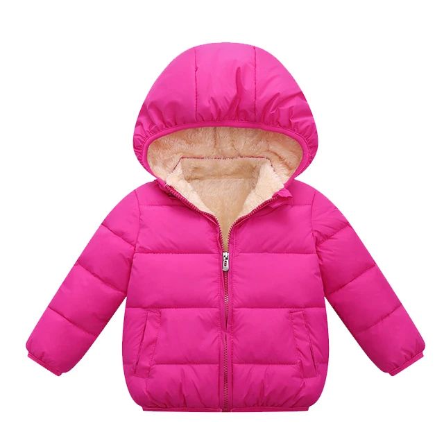 Kids Plush Fur Hooded Winter Jacket – Thick Warm Cotton-Padded Coat for Boys & Girls (3–6Y)