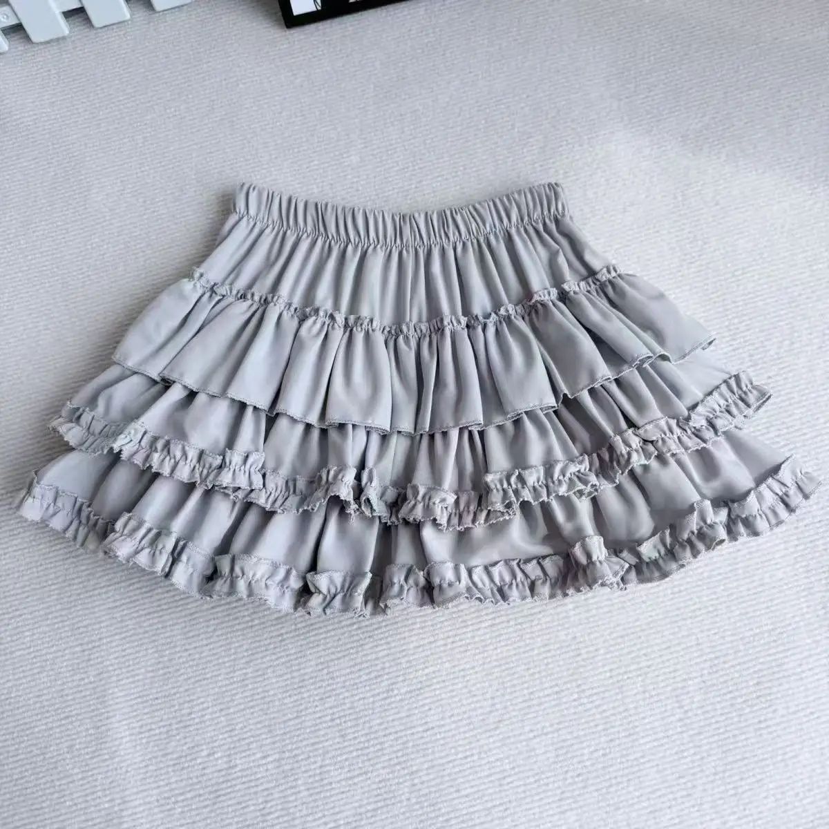 Purple Y2K Fluffy Cake Mini Skirt with White Lace Trim – Sweet Lolita A-Line Pleated Skirt