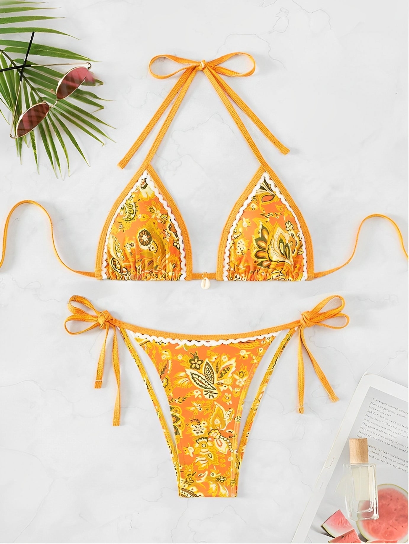 Halter Triangle Bikini for Women Summer Swimwear Set