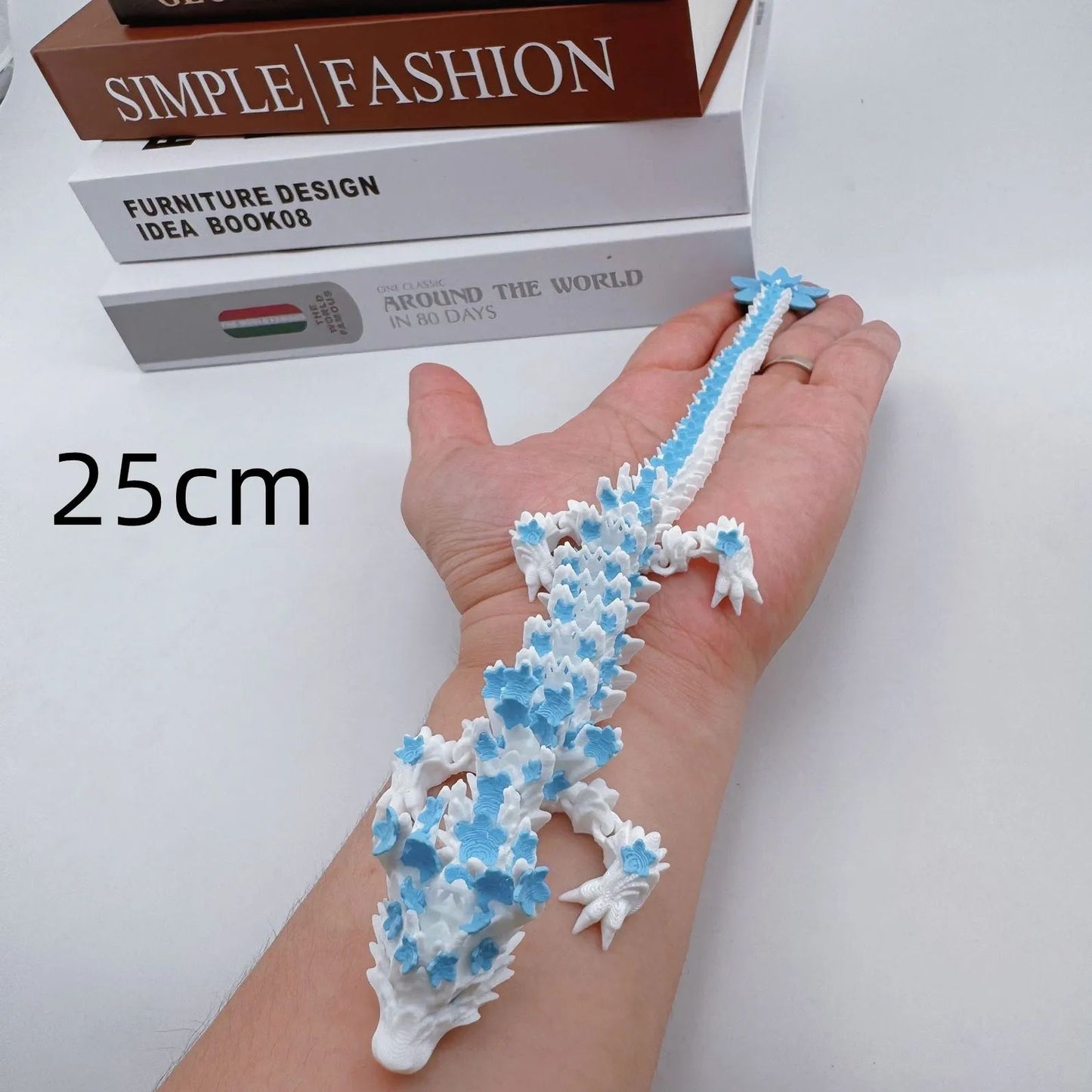 3D Printed Cherry Blossom Dragon Movable Figure Decor