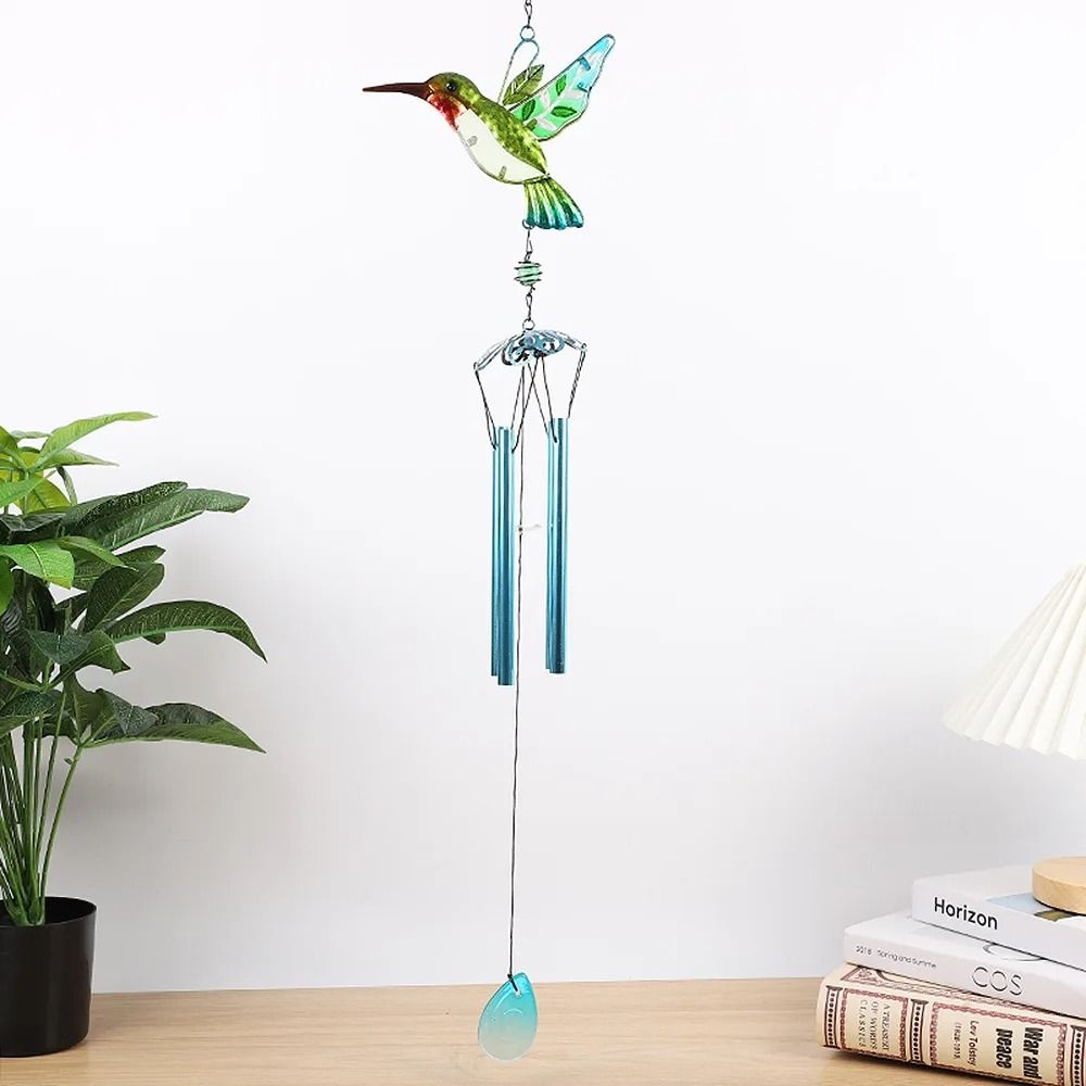 Hummingbird Dragonfly Wind Chime Metal Wind Chimes Outdoor Garden Hanging Decor