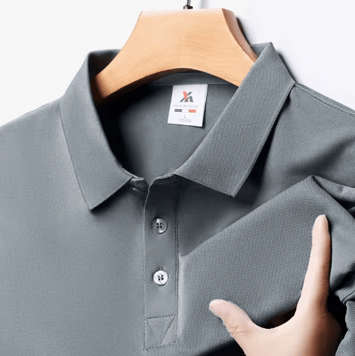 Mens Polo Shirt Breathable Solid Color Casual Summer Top